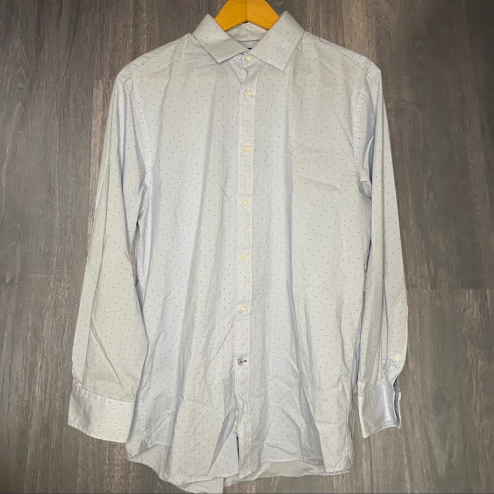 Crown & Ivy Slim Fit Button Down Shirt‎ Oeko-Tex Stretch Wrinkle Free L
